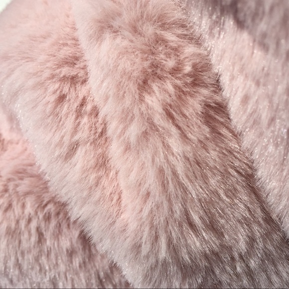 Silky Blush Pink Faux Fur Coat - Picture 11 of 12
